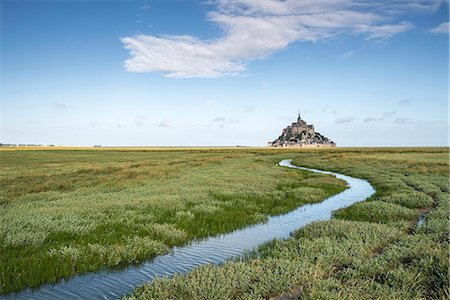 simsearch:6119-09074059,k - Curves drawn by the tide, Mont-Saint-Michel, Normandy, France, Europe Foto de stock - Sin royalties Premium, Código: 6119-09074610