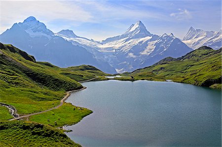 simsearch:6119-08797358,k - Lake Bachalpsee at First and Bernese Alps, Grindelwald, Bernese Oberland, Switzerland, Europe Photographie de stock - Premium Libres de Droits, Code: 6119-09074743