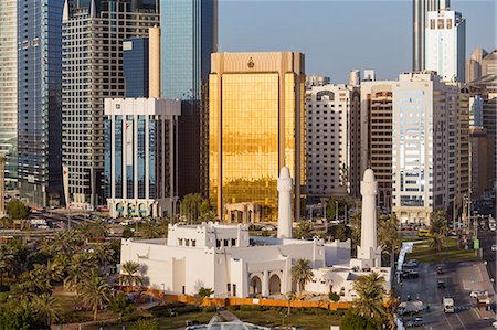 simsearch:841-08781777,k - Modern city skyline, Abu Dhabi, United Arab Emirates, Middle East Stock Photo - Premium Royalty-Free, Code: 6119-09074875