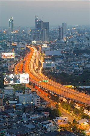 simsearch:841-08860945,k - Elevated view of city skyline, Bangkok, Thailand, Southeast Asia, Asia Photographie de stock - Premium Libres de Droits, Code: 6119-09074955