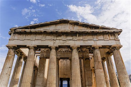 simsearch:6119-09053975,k - View of Temple of Hephaestus at the Ancient Agora of Athens, Greece, Europe Foto de stock - Sin royalties Premium, Código: 6119-09085659