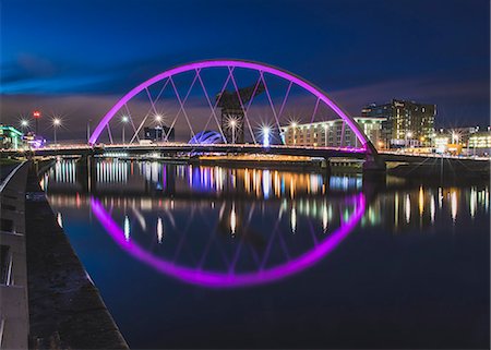 famous scottish landmarks - The Clyde Arc, River Clyde, Glasgow, Scotland, United Kingdom, Europe Stock Photo - Premium Royalty-Free, Code: 6119-09156564