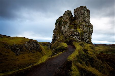 rock outcrop - The Castle, Fairy Glen, Isle of Skye, Inner Hebrides, Scotland, United Kingdom, Europe Stock Photo - Premium Royalty-Free, Code: 6119-09156505