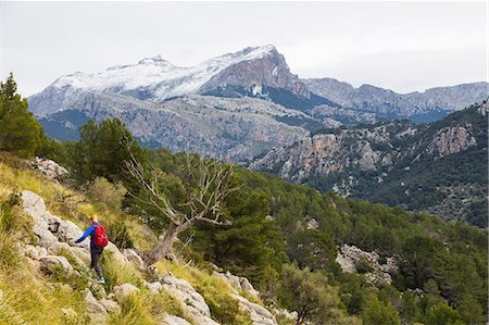 simsearch:6119-09134956,k - Serra de Tramuntura, hiker on a trail above Soller, Majorca, Balearic Islands, Spain, Mediterranean, Europe Photographie de stock - Premium Libres de Droits, Code: 6119-09156659