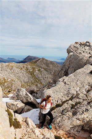 simsearch:6119-09134956,k - Serra de Tramuntura, hiker on Puig de Massanella Mallorca's highest accessible peak, Majorca, Balearic Islands, Spain, Mediterranean, Europe Photographie de stock - Premium Libres de Droits, Code: 6119-09156662