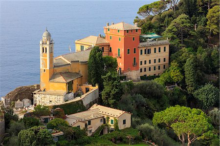 portofino - Church of San Giorgio, Portofino, province of Genoa, Liguria, Italy, Europe Stock Photo - Premium Royalty-Free, Code: 6119-09161712