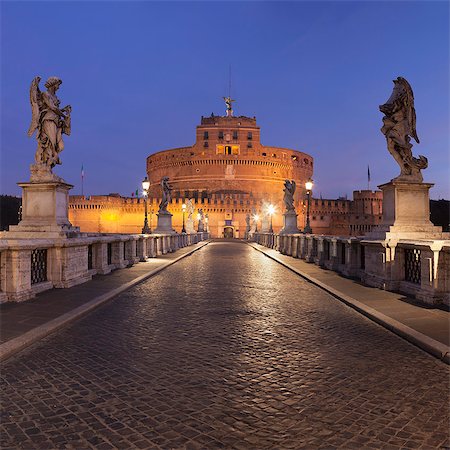Mausoleum of Hadrian, Castel Sant'Angelo, Ponte Sant'Angelo Bridge, UNESCO World Heritage Site, Rome, Lazio, Italy, Europe Stock Photo - Premium Royalty-Free, Code: 6119-09170018