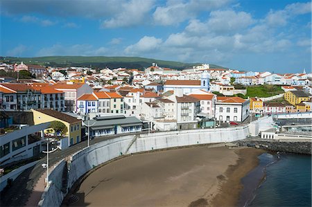 View over the town of Angra do Heroismo, UNESCO World Heritage Site, Island of Terceira, Azores, Portugal, Atlantic, Europe Stock Photo - Premium Royalty-Free, Code: 6119-09170126