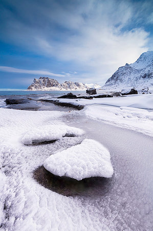 Uttakleiv Beach, Vestvagoy, Lofoten Islands, Nordland, Norway, Europe Stock Photo - Premium Royalty-Free, Code: 6119-09182547