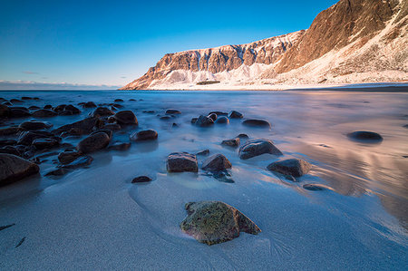 Unstad beach, Vestvagoy, Lofoten Islands, Nordland, Norway, Europe Photographie de stock - Premium Libres de Droits, Code: 6119-09182548