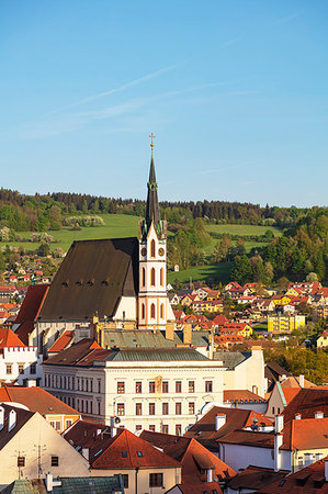 famous buildings in czechoslovakia - Church of St. Vitus, Cesky Krumlov, UNESCO World Heritage Site, South Bohemia, Czech Republic, Europe Stock Photo - Premium Royalty-Free, Code: 6119-09182864