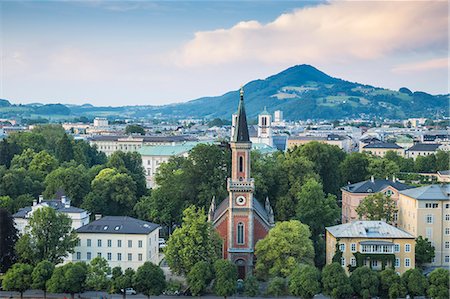 View of Protestant Church of Christ, Salzburg, Austria, Europe Foto de stock - Sin royalties Premium, Código: 6119-09126877