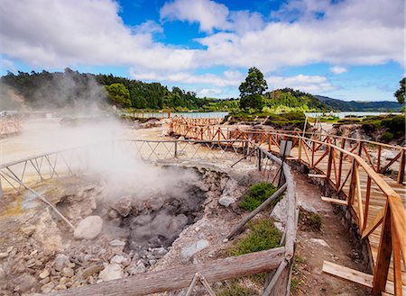 Fumarolas da Lagoa das Furnas, hot springs, Sao Miguel Island, Azores, Portugal, Atlantic, Europe Stock Photo - Premium Royalty-Free, Code: 6119-09127000