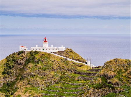 Lighthouse on Ponta do Castelo, Santa Maria Island, Azores, Portugal, Atlantic, Europe Foto de stock - Sin royalties Premium, Código: 6119-09127020