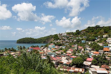 simsearch:6119-09127133,k - The small town of Canaries, with Canaries Bay beyond, St. Lucia, Windward Islands, West Indies Caribbean, Central America Stock Photo - Premium Royalty-Free, Code: 6119-09127134