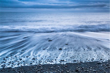 Jokulsarlon black sand beach, Iceland, Europe. Foto de stock - Sin royalties Premium, Código: 6119-09134889