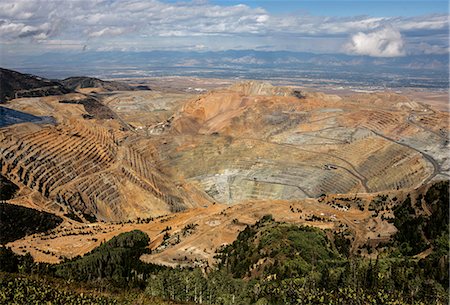 Bingham Canyon Copper Mine, Salt Lake City, Utah, United States of America, North America Photographie de stock - Premium Libres de Droits, Code: 6119-09134899