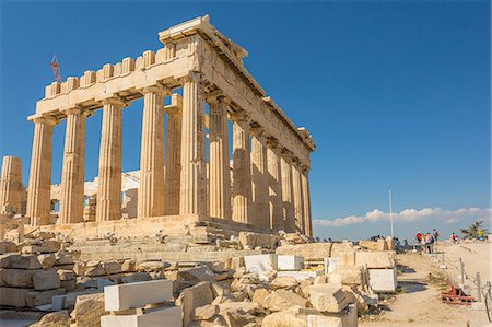 View of the Parthenon during late afternoon sunlight, The Acropolis, UNESCO World Heritage Site, Athens, Greece, Europe Stock Photo - Premium Royalty-Free, Code: 6119-09134976