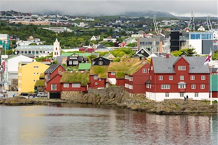 denmark traditional house - Tinganes, the old town in Torshaven, Faroe Islands, Denmark, Europe Stock Photo - Premium Royalty-Free, Code: 6119-09134913