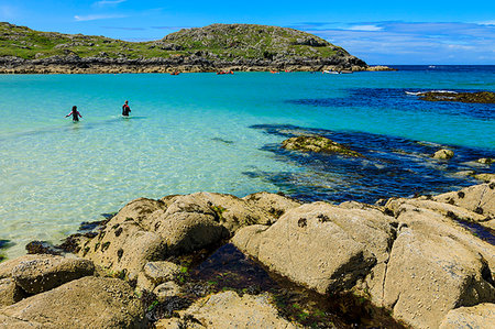 rock formation in scotland - Achmelvich beach in Highland, Scotland, Europe Stock Photo - Premium Royalty-Free, Code: 6119-09252788