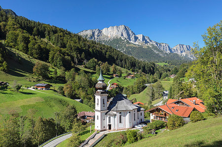 simsearch:6119-08268560,k - Maria Gern pilgrimage church in Berchtesgaden National Park, Germany, Europe Stock Photo - Premium Royalty-Free, Code: 6119-09252701