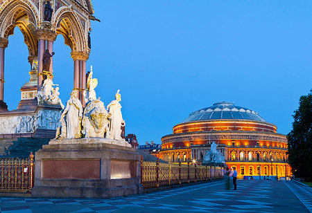 Albert Hall and Albert Memorial at sunset in London, England, Europe Foto de stock - Sin royalties Premium, Código: 6119-09253067