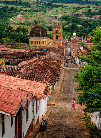 simsearch:6119-09253205,k - View towards La Inmaculada Concepcion Cathedral, Barichara, Santander Department, Colombia, South America Photographie de stock - Premium Libres de Droits, Code: 6119-09253198