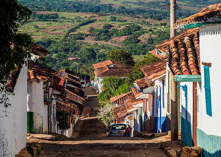 simsearch:6119-09253205,k - Street of Barichara, Santander Department, Colombia, South America Foto de stock - Royalty Free Premium, Número: 6119-09253203