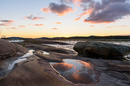 Georgian Bay and Lake Huron at dusk in Killarney, Ontario, Canada, North America Fotografie stock - Premium Royalty-Free, Codice: 6119-09253374