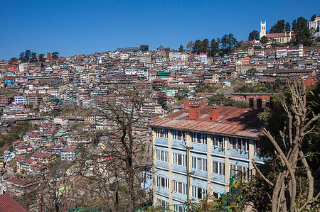 simsearch:6119-08724933,k - Terrace garden of Clarkes Hotel and city view, Shimla (Simla), Himachal Pradesh, India, Asia Photographie de stock - Premium Libres de Droits, Code: 6119-09202776