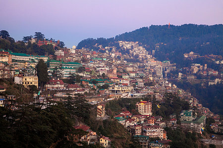 simsearch:6119-08724933,k - View of city, Shimla (Simla), Himachal Pradesh, India, Asia Photographie de stock - Premium Libres de Droits, Code: 6119-09202778