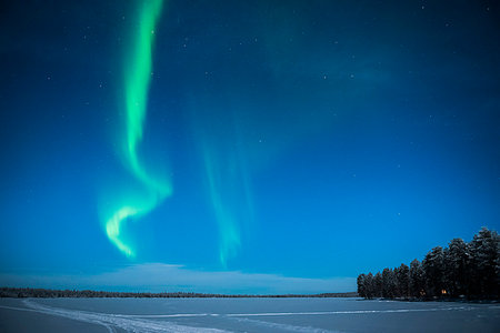simsearch:6119-09170151,k - Aurora Borealis (Northern Lights), Pallas-Yllastunturi National Park, Lapland, Finland, Europe Foto de stock - Royalty Free Premium, Número: 6119-09202795