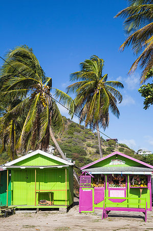 sea shore shops - Outdoor market, Clifton, Union Island, The Grenadines, St. Vincent and The Grenadines, West Indies, Caribbean, Central America Stock Photo - Premium Royalty-Free, Code: 6119-09202731