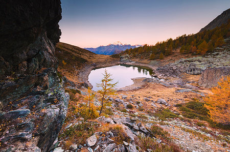 simsearch:6119-09074181,k - Sunrise on Lakes of Campagneda during autumn, Valmalenco, Valtellina, Sondrio province, Lombardy, Italy, Europe Stock Photo - Premium Royalty-Free, Code: 6119-09202988