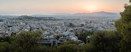 simsearch:6119-08126542,k - View over Athens and The Acropolis at sunset from Likavitos Hill, Athens, Attica Region, Greece, Europe Stock Photo - Premium Royalty-Free, Code: 6119-09202908
