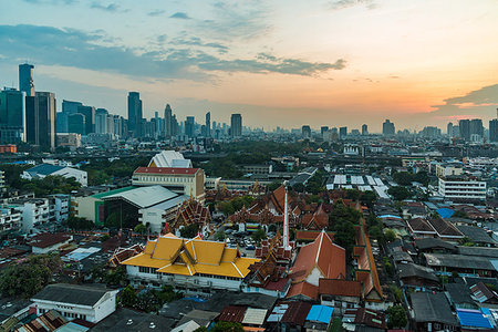 simsearch:841-09163309,k - Sunset from city viewpoint, Bangkok, Thailand, Southeast Asia, Asia Stock Photo - Premium Royalty-Free, Code: 6119-09203180