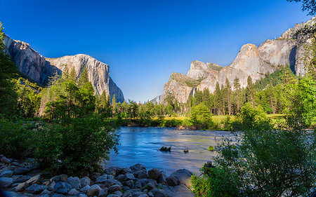 Merced River and El Capitan in Yosemite Valley, UNESCO World Heritage Site, California, United States of America, North America Foto de stock - Sin royalties Premium, Código: 6119-09203293