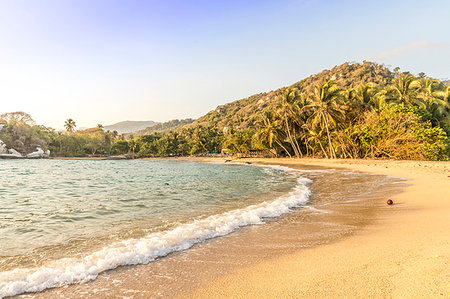 simsearch:6119-09203399,k - A view of a beach and the Caribbean sea in Tayrona National Park, Colombia, South America Stock Photo - Premium Royalty-Free, Code: 6119-09203367