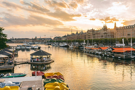 pédalo - Strandvagen in Norrmalm and Skansen seen on the left side at the center of Stockholm, Sweden, Scandinavia, Europe Stock Photo - Premium Royalty-Free, Code: 6119-09203474