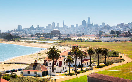 simsearch:6119-09214172,k - Crissy Field East Beach and skyline of San Francisco, California, United States of America, North America Fotografie stock - Premium Royalty-Free, Codice: 6119-09214189