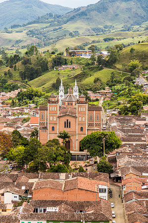 The view of Jerico from Christ Statue hill, Morro El Salvador, in Jerico, Antioquia, Colombia, South America Stock Photo - Premium Royalty-Free, Code: 6119-09214232