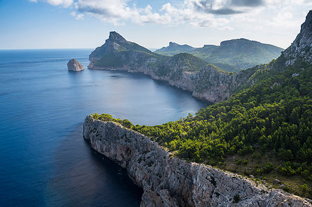 View over Cap Formentor, Mallorca, Balearic Islands, Spain, Mediterranean, Europe Stock Photo - Premium Royalty-Free, Code: 6119-09228572