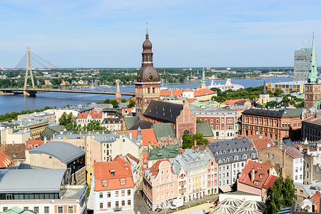 View of Old Town, UNESCO World Heritage Site, Riga, Latvia, Europe Stock Photo - Premium Royalty-Free, Code: 6119-09228664
