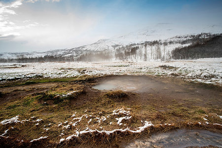 simsearch:700-01614346,k - Geysir Hot Springs in Iceland at the Golden Circle about an hour from Reykyavik, Iceland, Polar Regions Stock Photo - Premium Royalty-Free, Code: 6119-09228894