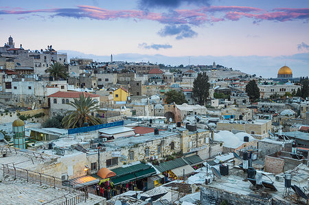 simsearch:6119-09238467,k - View over Muslim Quarter towards Dome of the Rock, Jerusalem, Israel, Middle East Foto de stock - Sin royalties Premium, Código: 6119-09238462