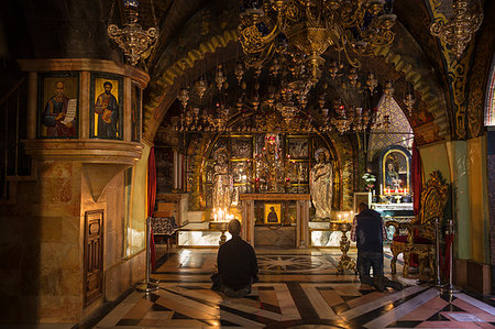 saviour on the spilt blood - Church of the Holy Sepulchre, Calvary (Golgotha), the place where Jesus was crucified, Old City, UNESCO World Heritage Site, Jerusalem, Israel, Middle East Stock Photo - Premium Royalty-Free, Code: 6119-09238466