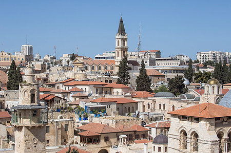 View of Christian Quarter and the Church of the Holy Sepulchre, Old City, UNESCO World Heritage Site, Jerusalem, Israel, Middle East Photographie de stock - Premium Libres de Droits, Code: 6119-09238470