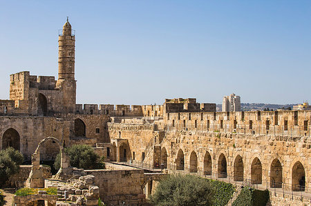 simsearch:6119-08658040,k - The Tower of David (Jerusalem Citadel), Old City, UNESCO World Heritage Site, Jerusalem, Israel, Middle East Photographie de stock - Premium Libres de Droits, Code: 6119-09238478