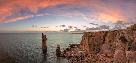 simsearch:6119-09238655,k - Panoramic view of the sunset at Colonne di Carloforte, San Pietro Island, Sud Sardegna province, Sardinia, Italy, Mediterranean, Europe Stock Photo - Premium Royalty-Free, Code: 6119-09238912