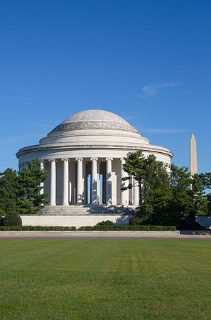 rotunda - Thomas Jefferson Memorial, George Washington Memorial in the background, Washington D.C., United States of America, North America Stock Photo - Premium Royalty-Free, Code: 6119-09239008